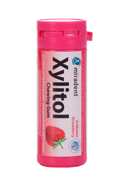

Жевательная резинка Miradent Xylitol со 100% ксилитом земляника, 30 шт, (630193R)
