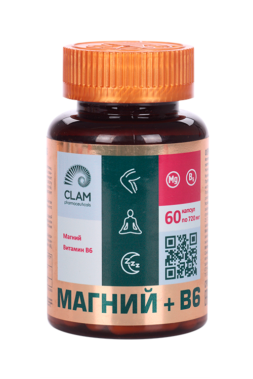 

Магний+B6 ClamPharm, 60 шт, капсулы