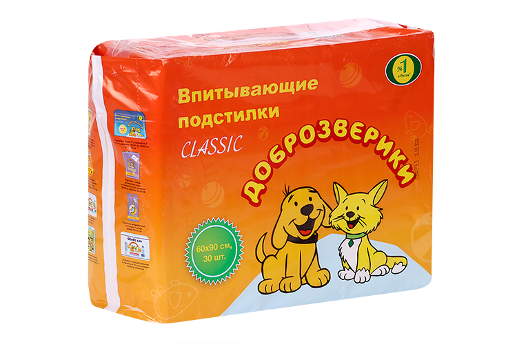 

Подстилки Доброзверики Classik д/животных впитыв однораз 30 шт