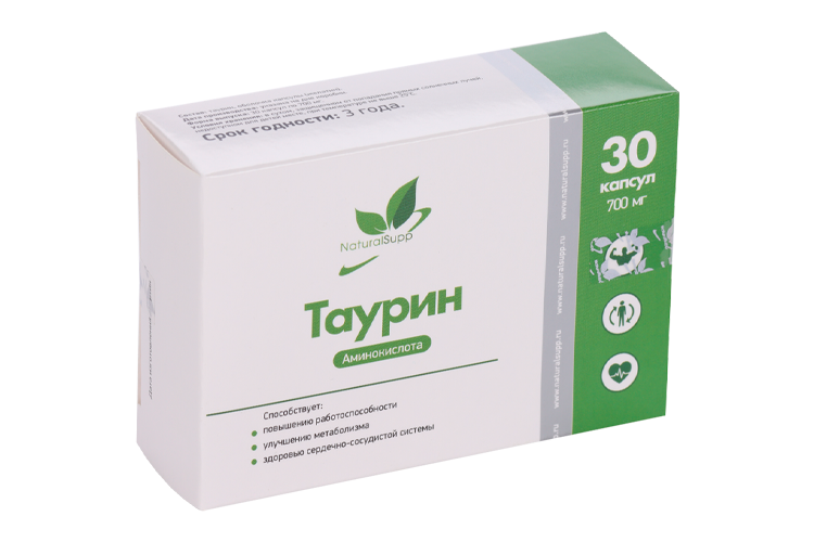 

Таурин 700 мг Naturalsupp, 30 шт, капсулы