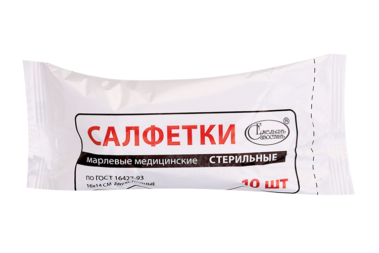 

Салфетки Емельян Савостинъ марл мед стер 2-х сл 16х14 см, 10 шт