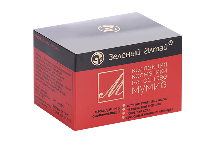 

Маска Зеленый Алтай с мумие д/лица, 5 г, 10 шт, саше