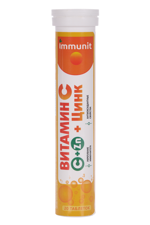 

Витамин C + Цинк Immunit, 20 шт, таблетки шипучие