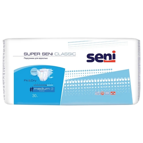 Подгузники Seni SUPER Classic Medium д/взрослых, 30 шт