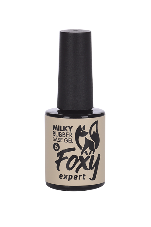 

Молочная каучуковая база FOXY EXPERTдля гель-лака с бежевым оттенком №6 10 мл