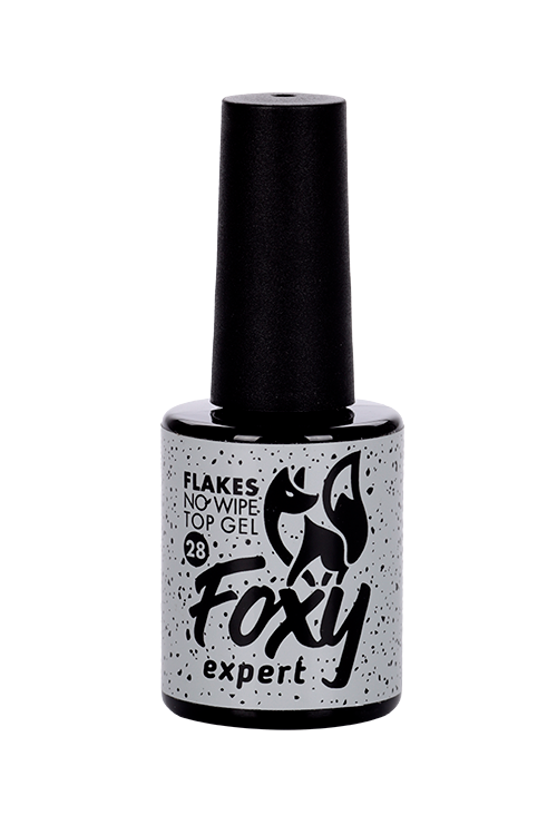 Топ FOXY EXPERT FLAKES глянц б/липк слоя с черными хлопьями 10 мл