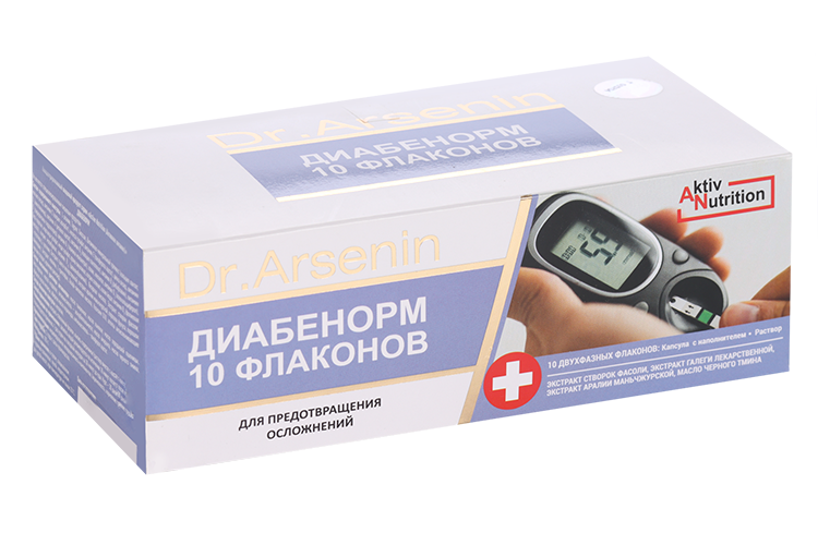 

Пищевой продукт Диабенорм Dr.Arsenin концентр 10 фл по 10,5 г