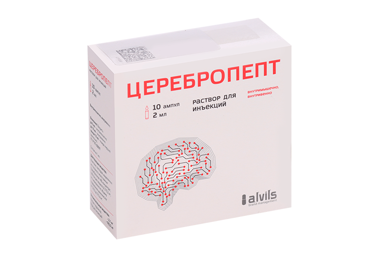 

Церебропепт, 2 мл, 10 шт, раствор для инъекций