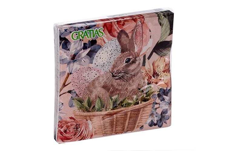 

Салфетки Gratias 3-х слойные бумажные цветочный сад 33х33 см, 20 шт