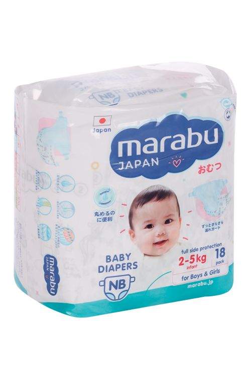 Подгузники Marabu дет NB (2-5 кг), 18 шт