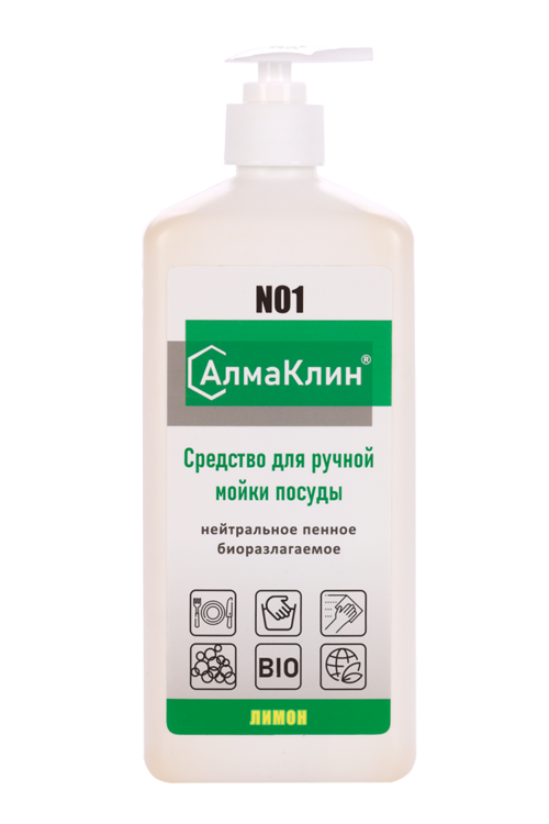Средство АлмаКлин N1 Нейтральное д/посуды лимон дозатор-насос 1 л