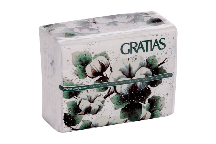 

Салфетки Gratias 2-х слойные бумажные белые 21х14 см