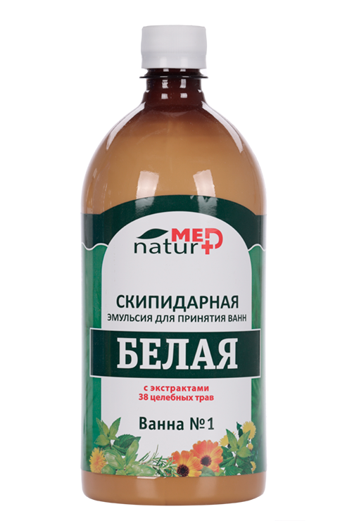 Эмульсия Naturrmed Белая скипидарная с экстракт 38 трав д/ванн, 1 л