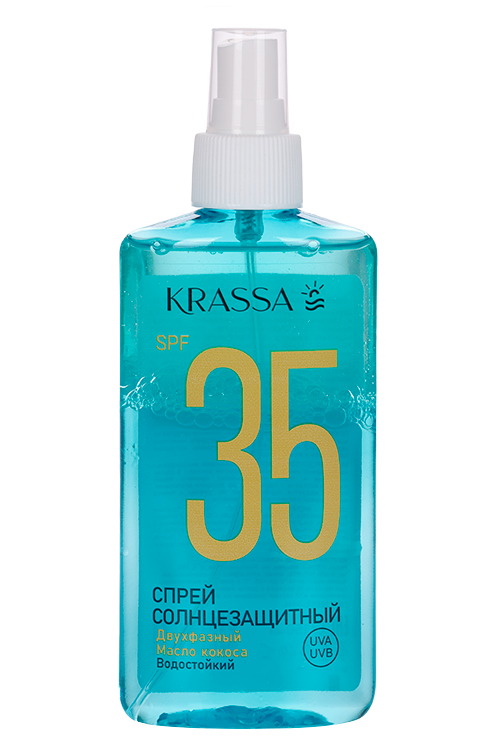 Спрей Krassa двухфазный с маслом кокоса д/защиты от солнца SPF35, 150 мл