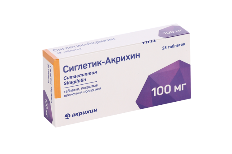 

Сиглетик-Акрихин 100 мг, 28 шт, таблетки покрытые пленочной оболочкой