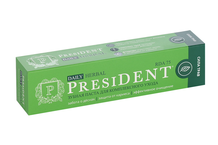 З/паста PRESIDENT Daily Herbal, 68 г, (75 RDA) (4605370034134)