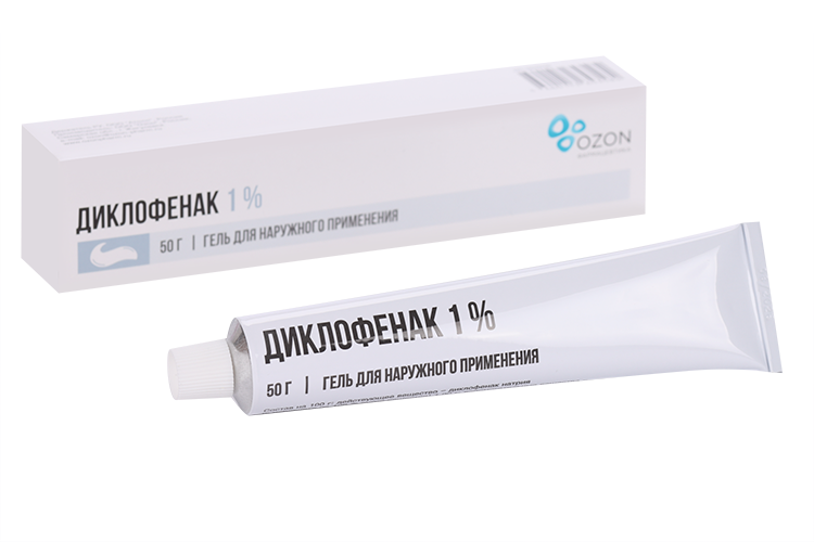 

Диклофенак 1%, 50 г, гель для наружного применения