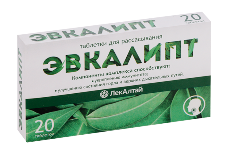 

Эвкалипт ЛекАлтай, 20 шт, таблетки для рассасывания