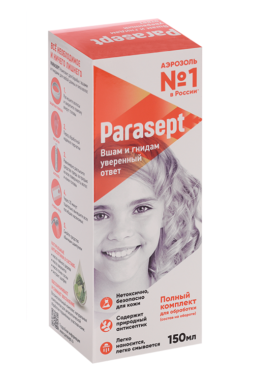 

Средство Parasept педикулицидное, 150 мл, аэрозоль