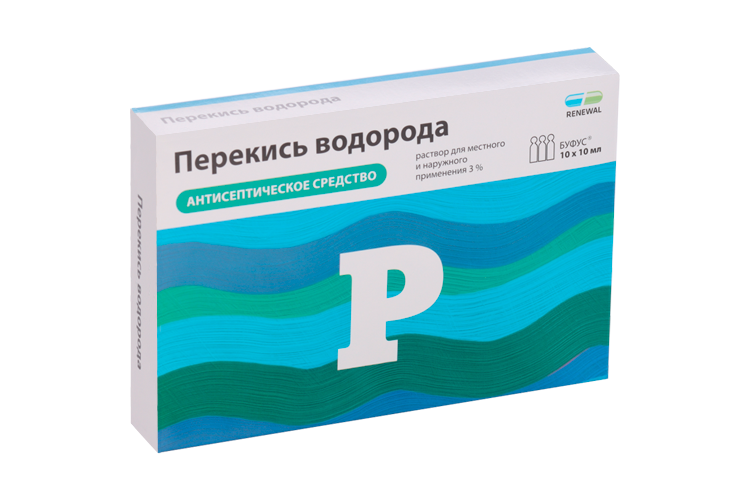 

Перекись водорода 3%, 10 мл, 10 шт, раствор для наружного и местного применения