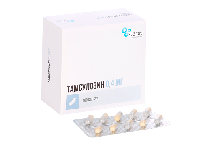 Тамсулозин 0.4 мг, 100 шт, капсулы с пролонгированным высвобождением