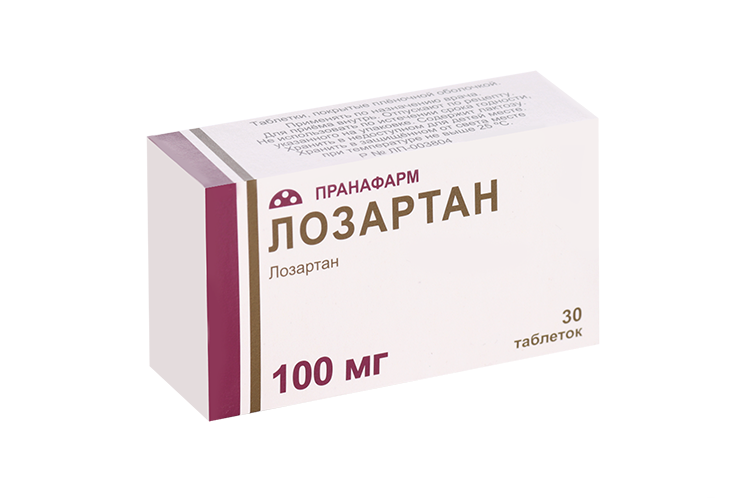 

Лозартан 100 мг, 30 шт, таблетки покрытые пленочной оболочкой