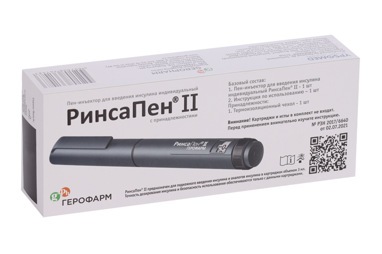 

Шприц-ручка РинсаПен II многоразовая в чехле