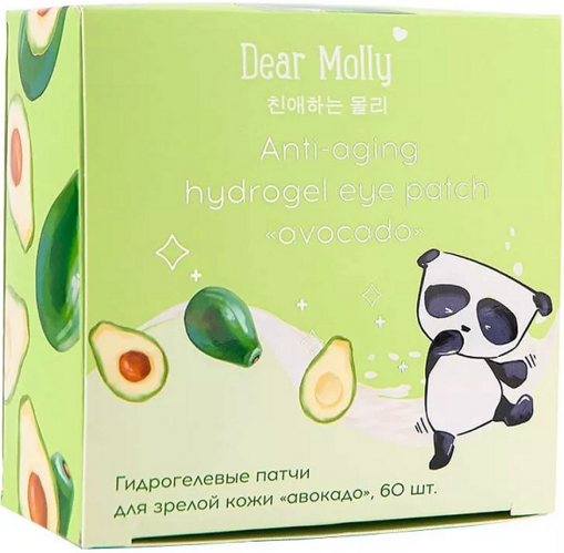 

Гидрогелевые патчи DEAR MOLLY для области вокруг глаз "авокадо" Anti-Aging Hydrogel Eye Patch Avocad