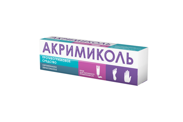 

АКРИМИКОЛЬ КРЕМ ДЛЯ НАРУЖНОГО ПРИМЕНЕНИЯ ДЛЯ ЛЕЧЕНИЯ ГРИБКА 2 % 15 Г