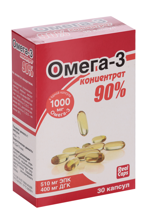 

Омега-3 концентрат 90% Реалкапс, 30 шт, капсулы
