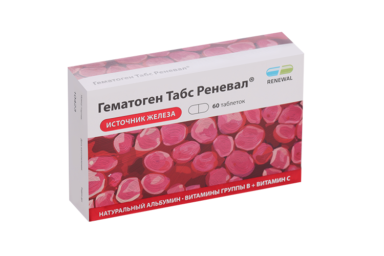 

Гематоген Табс Реневал, 60 шт, таблетки покрытые оболочкой