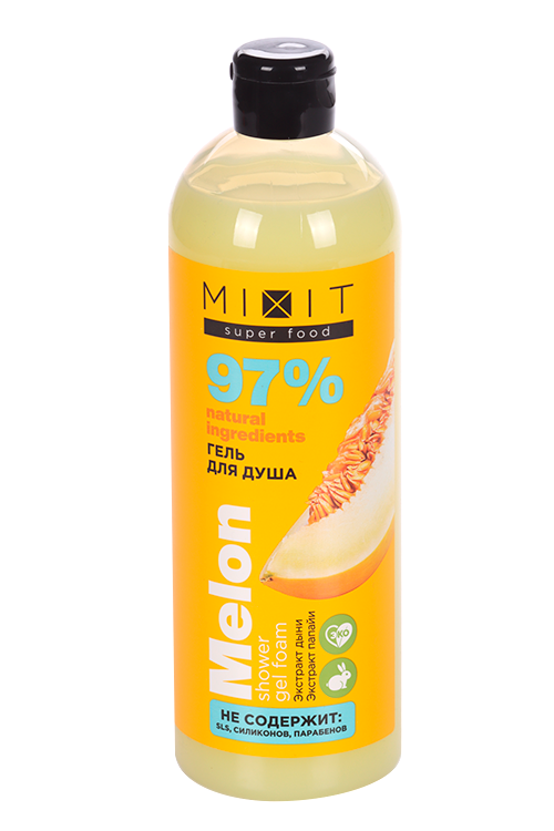 Гель-пена MIXIT Super Food д/душа 2в1 дыня, 750 мл