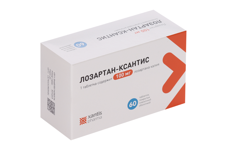

Лозартан-Ксантис 100 мг, 60 шт, таблетки покрытые пленочной оболочкой