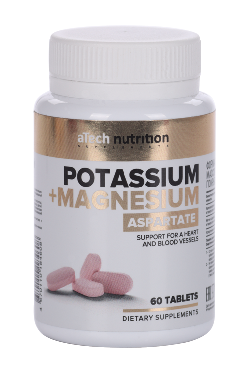 

Калий+Магний аспарагинат aTech Nutrition, 60 шт, таблетки покрытые оболочкой