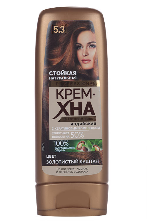

Крем-Хна Professional индийская тон 5.3 золотистый каштан 140 мл