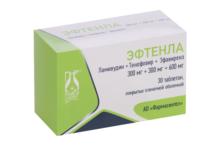 

Эфтенла 300 мг+300 мг+600 мг, 30 шт, таблетки покрытые пленочной оболочкой яч/конт