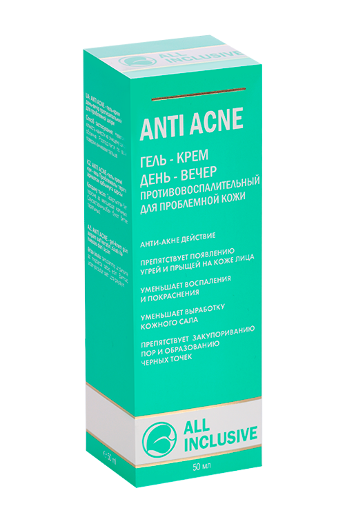 

Крем-гель ALL INCLUSIVE ANTI ACNE противовоспалительный д/проблемной кожи, 50 мл