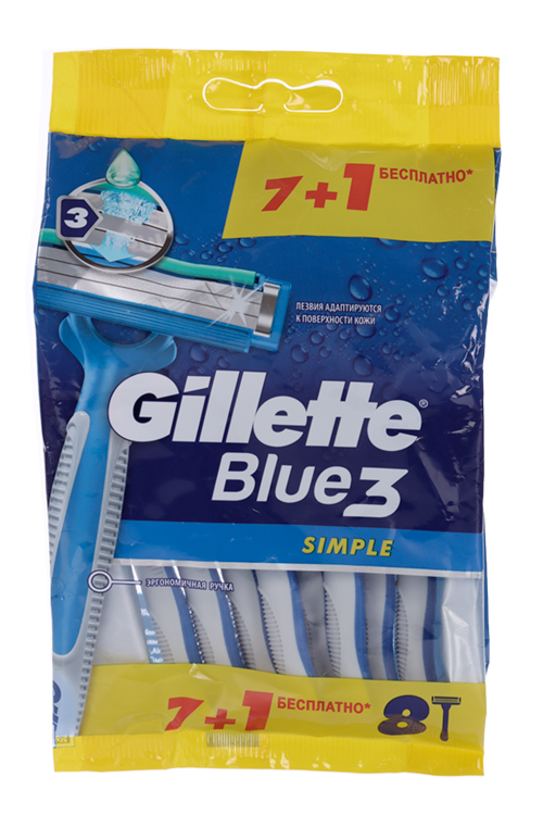 

Бритвы GILLETTE blue simple 3 одноразовые 8 шт