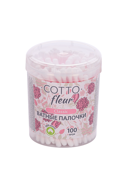 Ватные палочки Cotto Fleur classic, 100 шт, банка