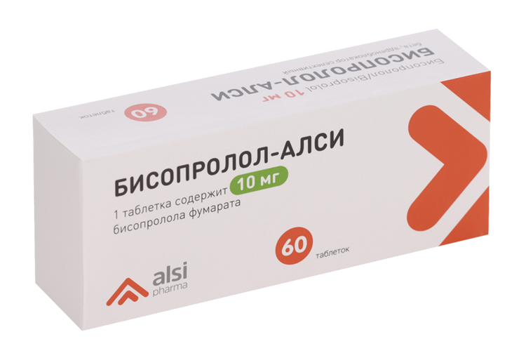 

Бисопролол-АЛСИ 10 мг, 60 шт, таблетки