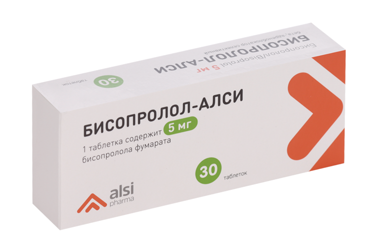 

Бисопролол-АЛСИ 5 мг, 30 шт, таблетки