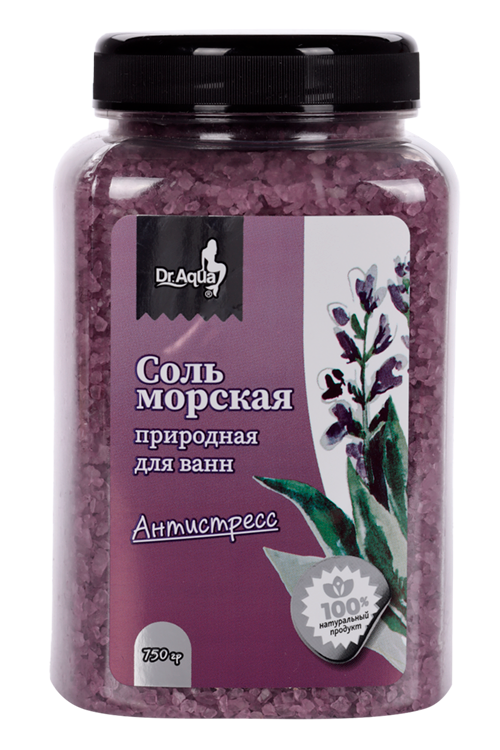 

Соль д/ванн Dr Aqua морская Антистресс шалфей, 750 г
