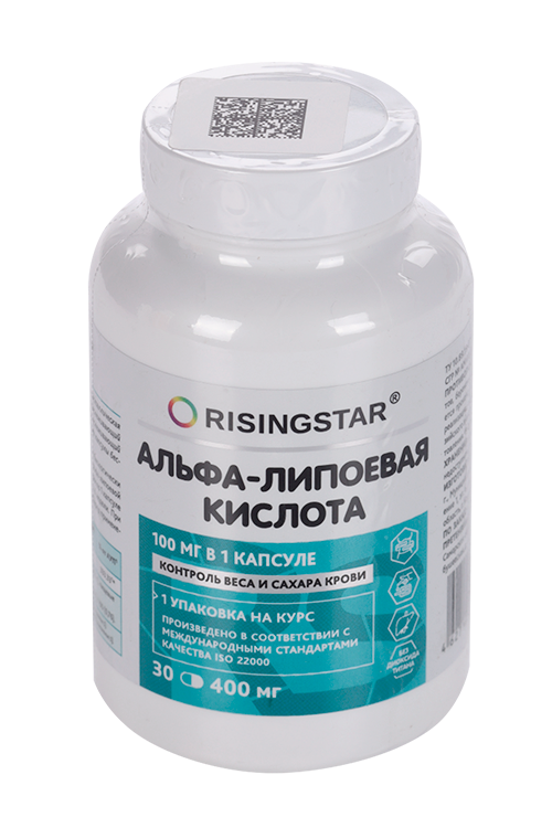 

Альфа-липоевая кислота Risingstar, 400 мг, 30 шт, капсулы