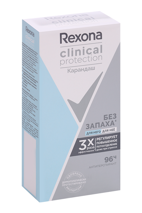 

Антиперспирант-карандаш REXONA Clinical Protection гипоаллергенный б/запаха 96 ч, 40 мл