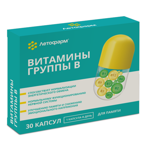 

Витамины группы В ЛетоФарм, 30 шт, капсулы