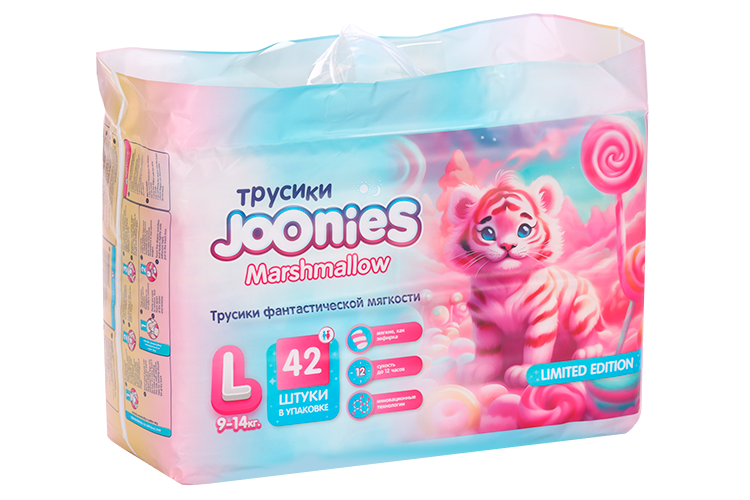 Подгузники-трусики Джунис Marshmallow L (9-14кг), 42 шт