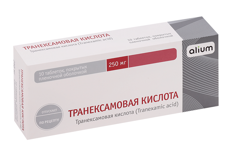 

Транексамовая кислота 250 мг, 10 шт, таблетки покрытые пленочной оболочкой