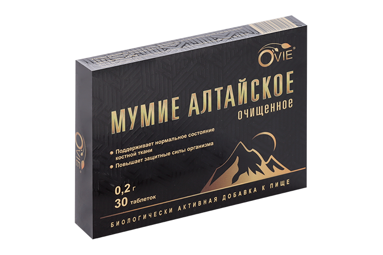 Мумие Алтайское очищенное, 0,2 г, 30 шт, таблетки Ovie