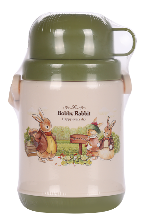 

Бутылочка с кружкой Bobby Rabbit с двухслойными стенками Зайчата, 400 мл