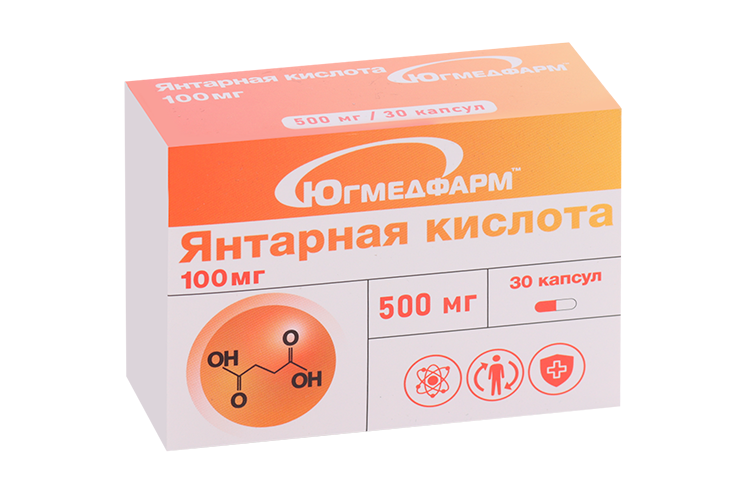 Янтарная кислота Югмедфарм, 30 шт, капсулы